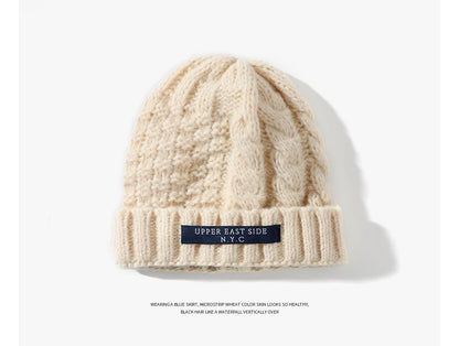 Applique Lettering Knit Beanie