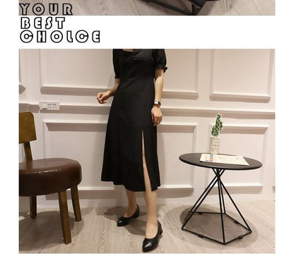 Leather Heel Pumps Chunky Faux