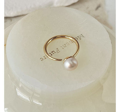 Butterfly / Faux Pearl Alloy Open Ring (various designs)