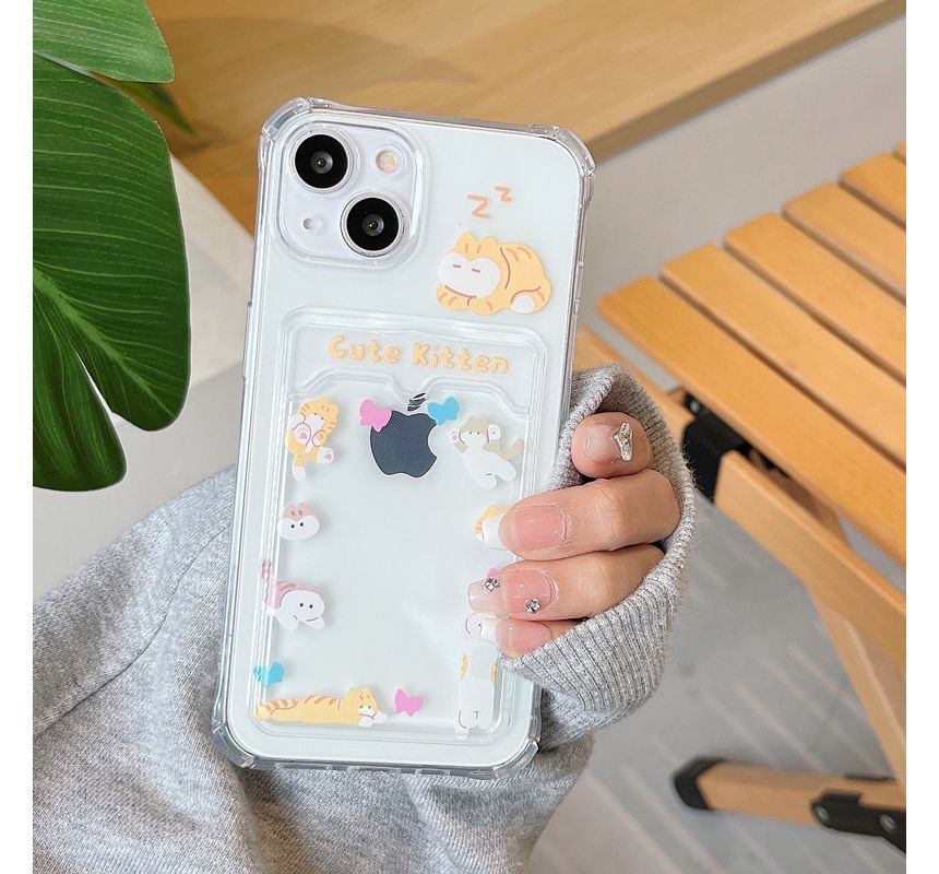 Case Print Phone Cat Card Holder