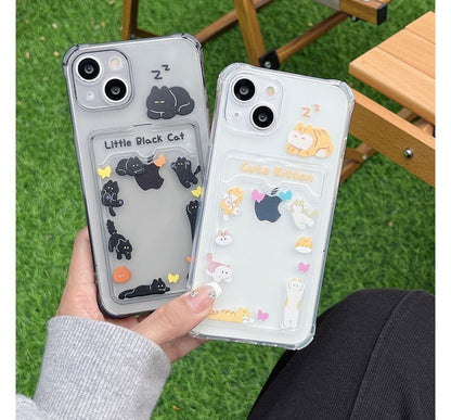 Case Print Phone Cat Card Holder