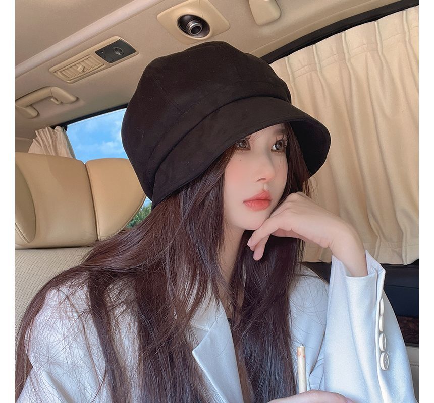 Cap Suede Newsboy Faux Plain