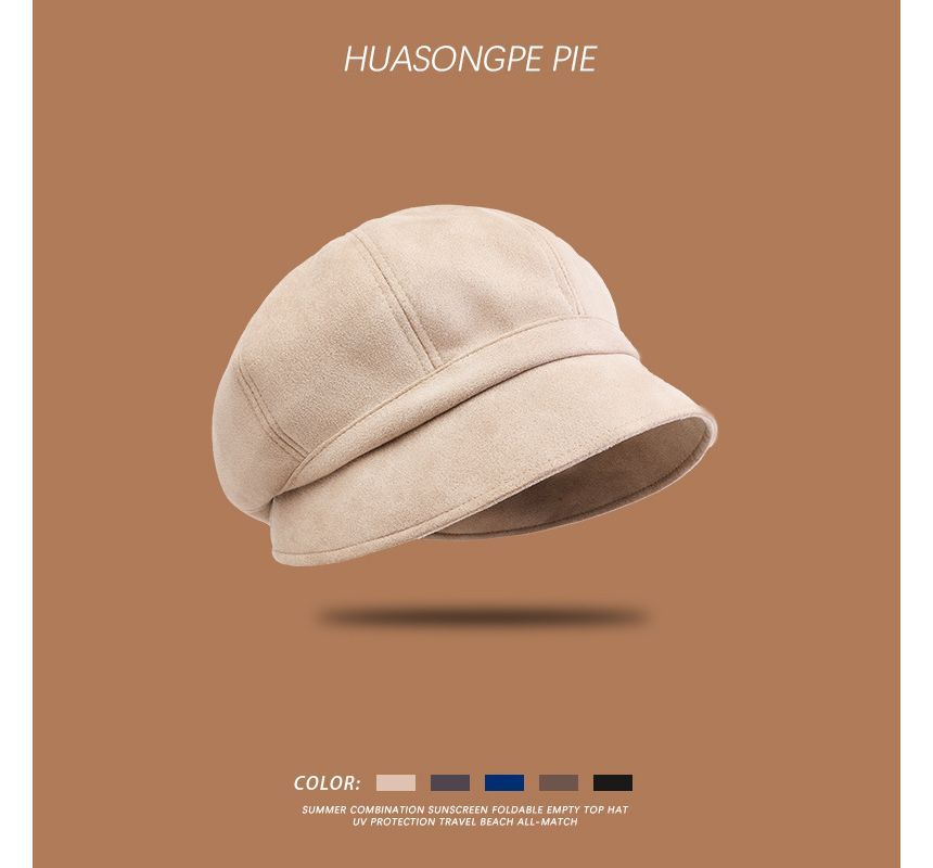 Cap Suede Newsboy Faux Plain