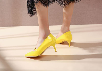 Pointed Toe Mary Jane Kitten Heel Pumps