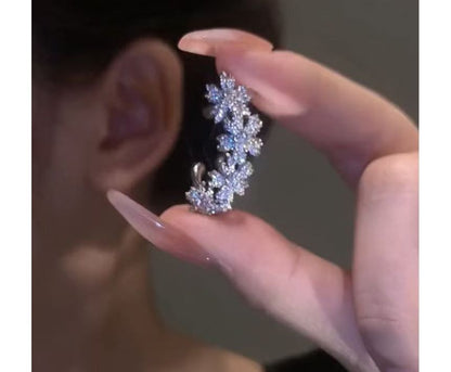 Ear Floral Rhinestone Cuff