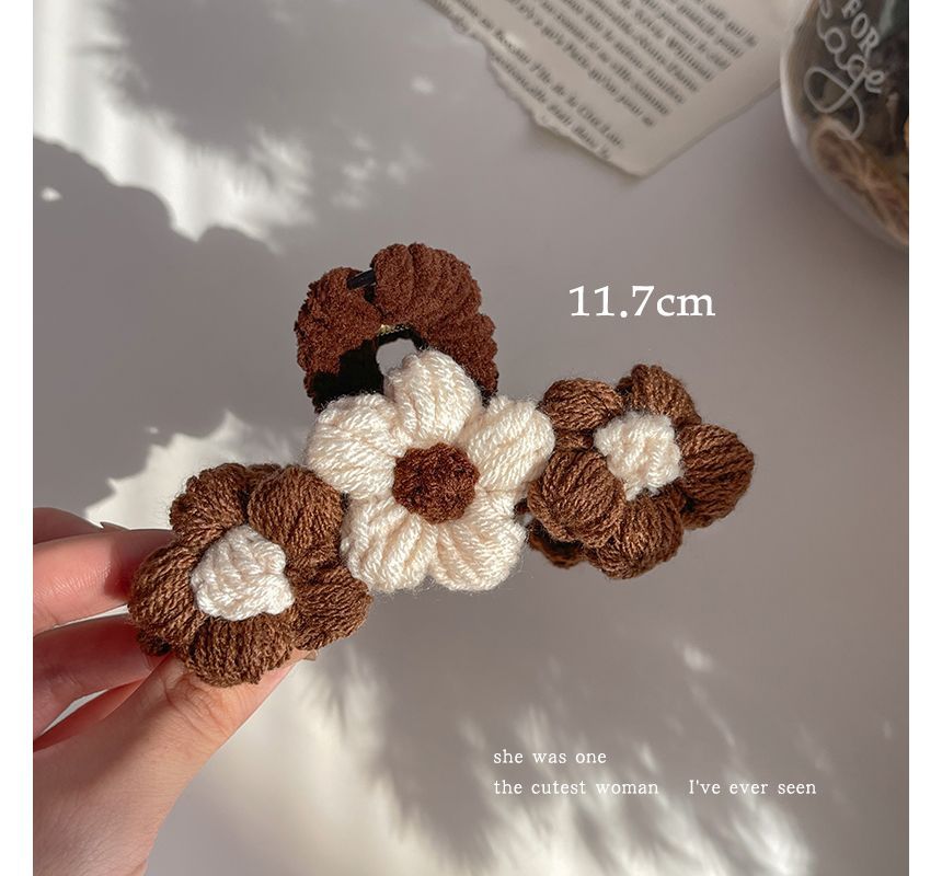 Floral Yarn Hair Clamp / Hair Clip / Headband