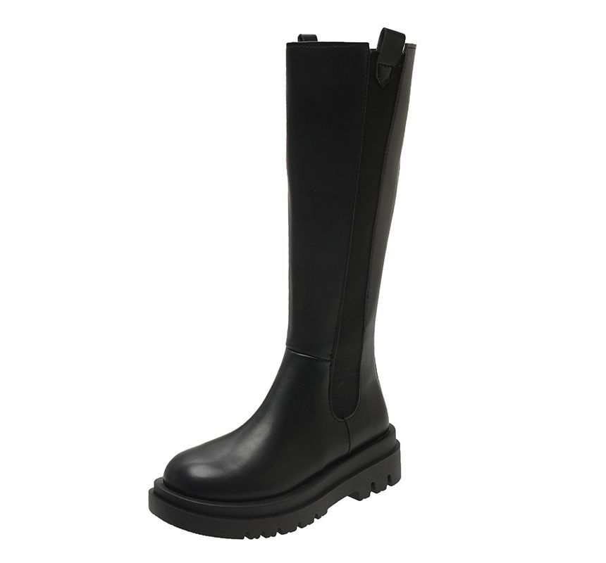 Faux Chelsea Tall Platform Leather Boots