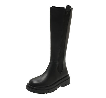 Faux Chelsea Tall Platform Leather Boots