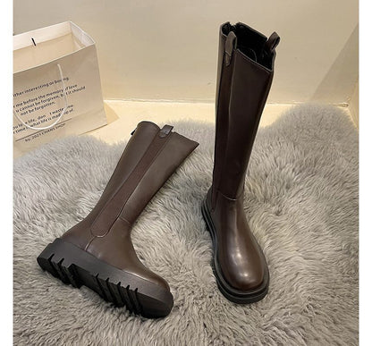 Faux Chelsea Tall Platform Leather Boots