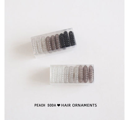 Set of 9: Coil Hair Tie (various designs)