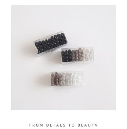 Set of 9: Coil Hair Tie (various designs)