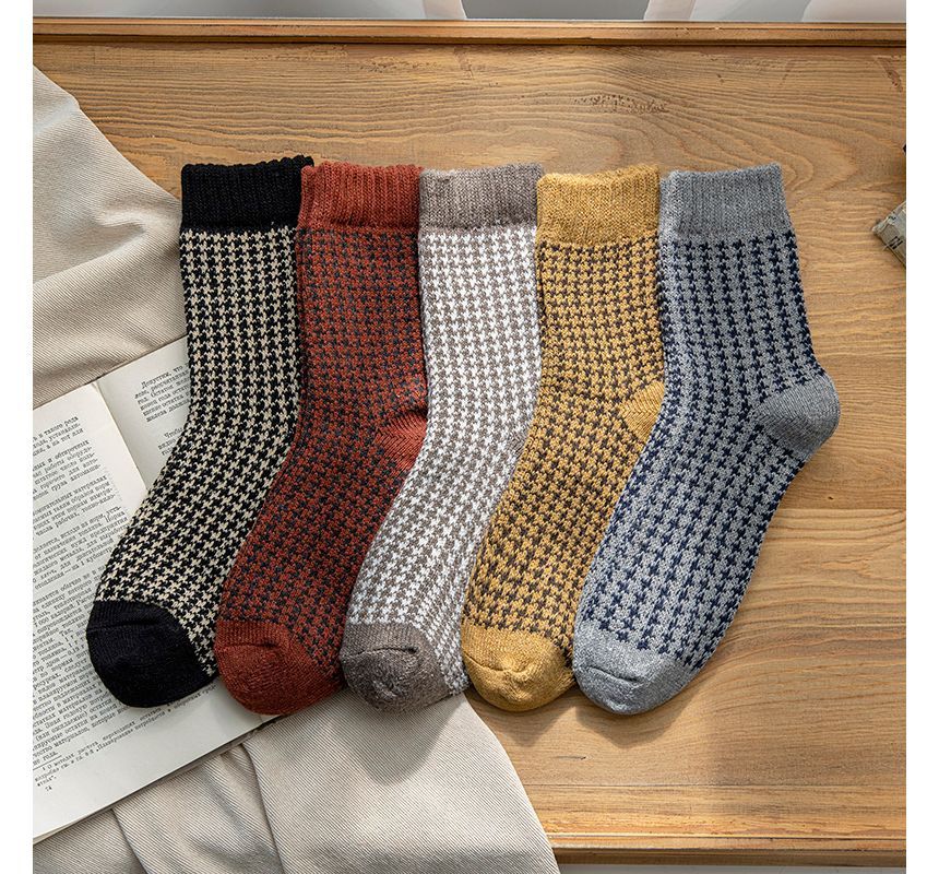 Set of 3 Pairs: Houndstooth Socks