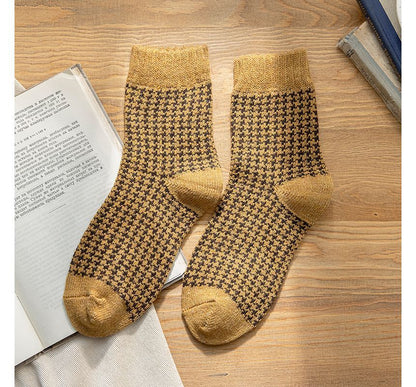 Set of 3 Pairs: Houndstooth Socks