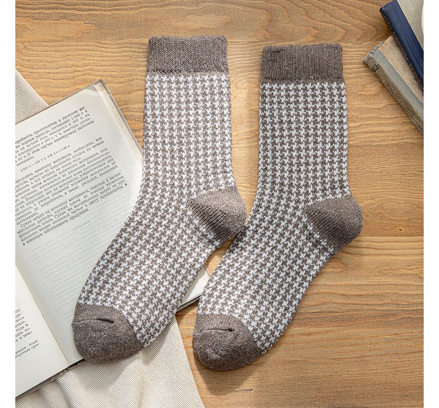 Set of 3 Pairs: Houndstooth Socks