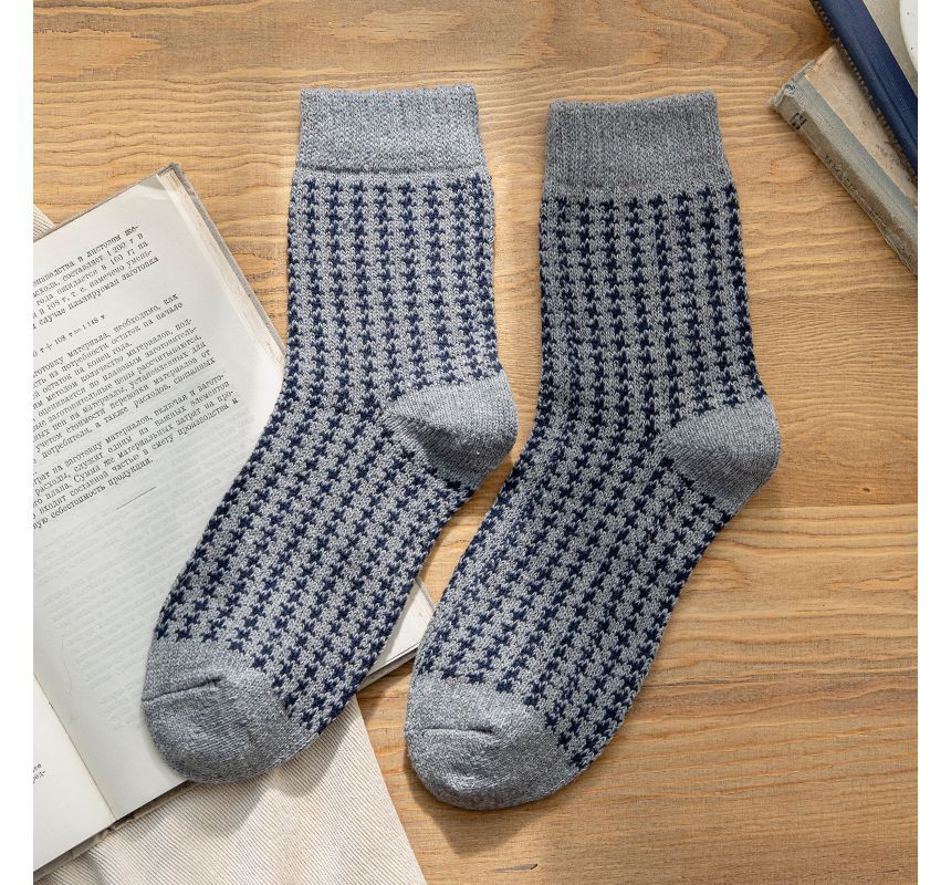 Set of 3 Pairs: Houndstooth Socks