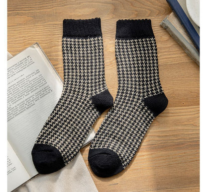 Set of 3 Pairs: Houndstooth Socks