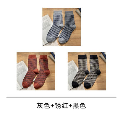 Set of 3 Pairs: Houndstooth Socks