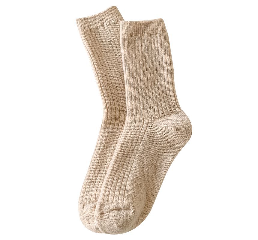 Set of 2 Pairs: Plain Ribbed Socks