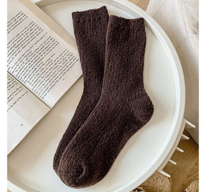 Set of 2 Pairs: Plain Ribbed Socks