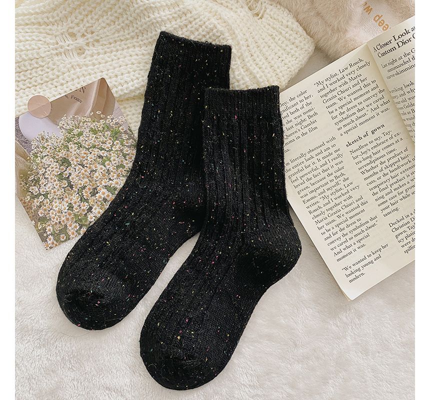 Set of 2 Pairs: Pain Splatter Ribbed Socks