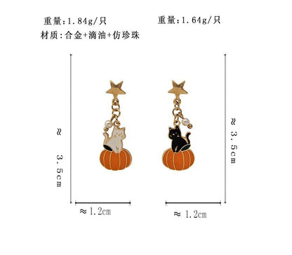 On Drop Enamel Earring Halloween / Clip