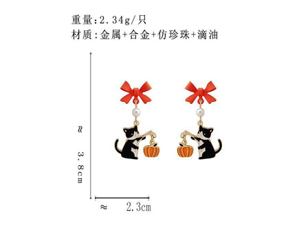 On Drop Enamel Earring Halloween / Clip
