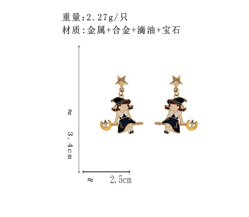 On Drop Enamel Earring Halloween / Clip