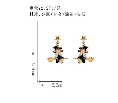 On Drop Enamel Earring Halloween / Clip