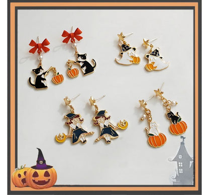 On Drop Enamel Earring Halloween / Clip