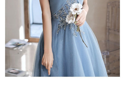 A-Line Gown Evening Off-Shoulder Sequin Midi / Dress