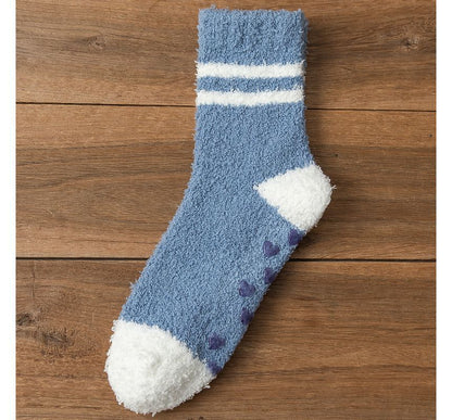 Striped Fleece Short Socks Set