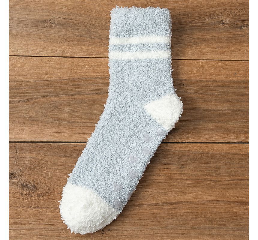 Striped Fleece Short Socks Set