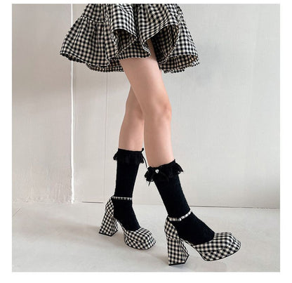 Bow Lace Trim Socks