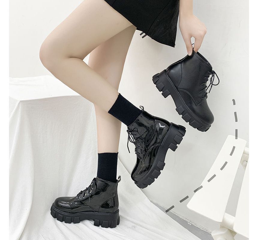 Short Boots Platform Lace-Up