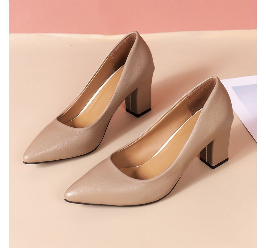 Pumps Block-Heel Pointed