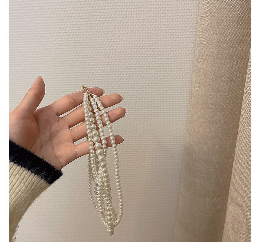 Layered Faux Pearl Choker