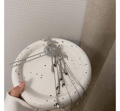 Hair Alloy Fringed Butterfly Stick