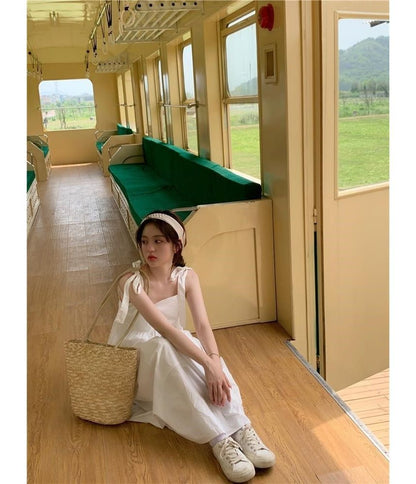 Strap Sundress Plain Midi Spaghetti