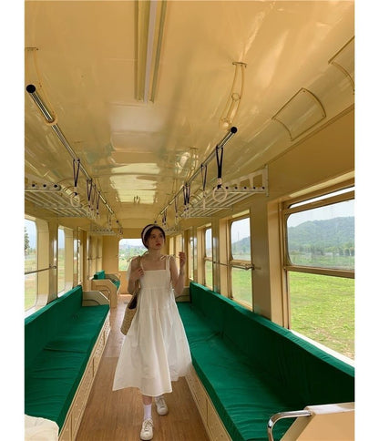 Strap Sundress Plain Midi Spaghetti