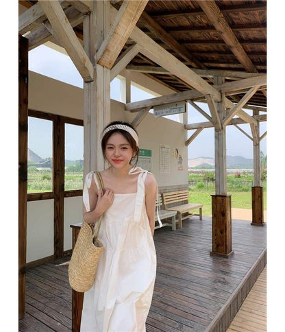 Strap Sundress Plain Midi Spaghetti