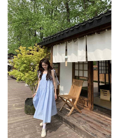 Strap Sundress Plain Midi Spaghetti