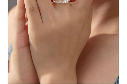 925 Sterling Silver Rhinestone Open Ring