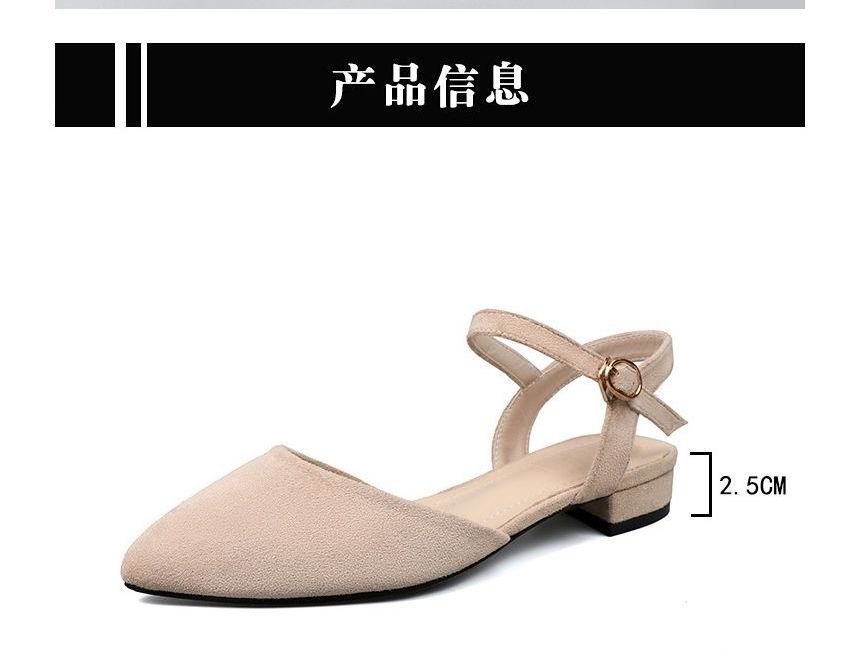 Strap Heel Chunky Ankle Sandals Pointy-Toe