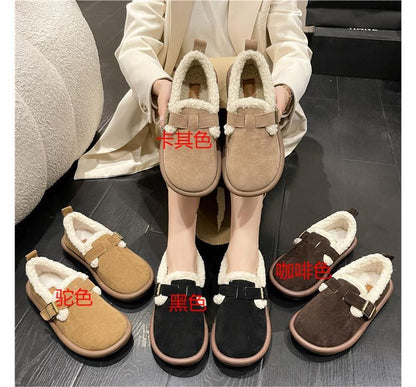 Fleece-Lined Buckled Loafers