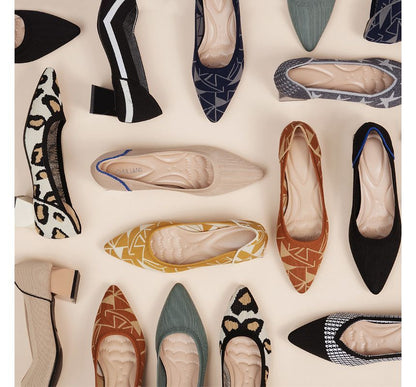 Pumps Pointed Block-Heel Knit