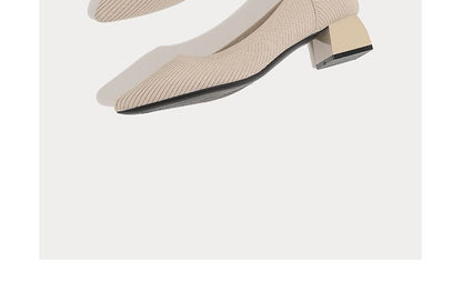 Low-Heel Knit Pumps Pointed