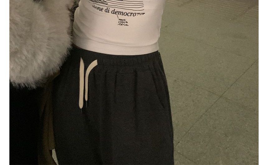 Slim-Fit Cold-Shoulder Long-Sleeve Top Print