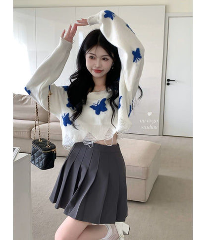 Butterfly Jacquard Knit Sweater