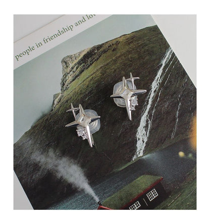 Earring Star Rhinestone Alloy