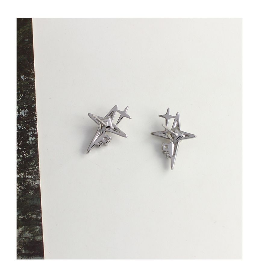 Earring Star Rhinestone Alloy